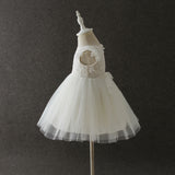 Cute Christening Dress with Bonnet Soft Tulle Gown Embroidery Sheer Bodice