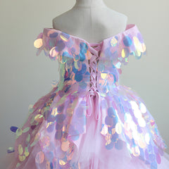 Flower Girl Dress Birday Party Costume Glitter Big Sequins Princess Spangle Dress Layered Wedding Dresses