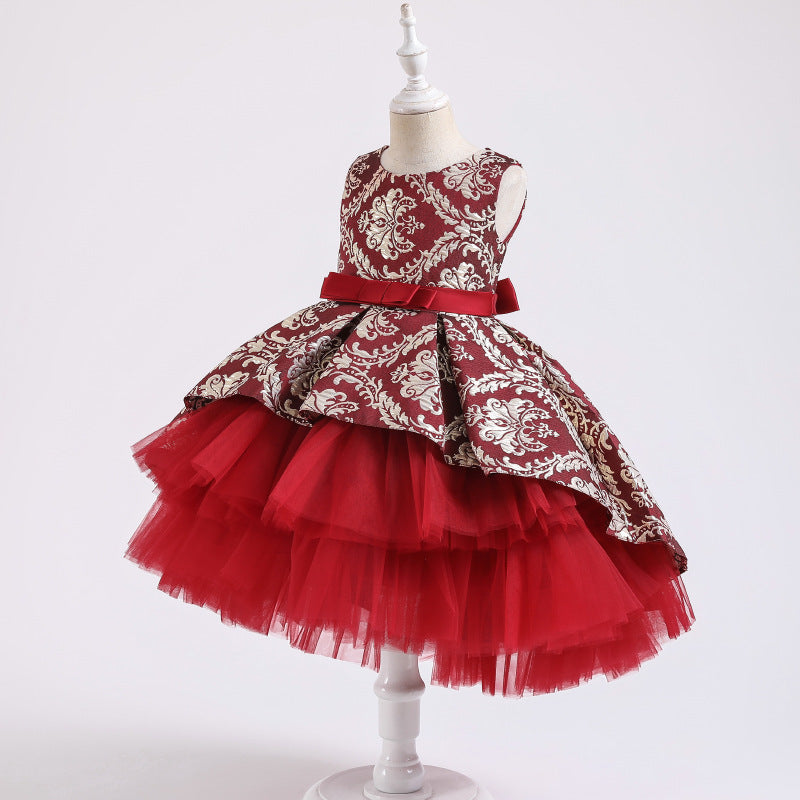Children's Holiday Dress Flower Girl Dresses Kids' Christmas Gown Sleeveless Skirt Multi-colors