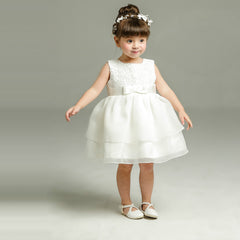 Baby's Sleeveless A Line Puffy Dress Christening Birthday Party Lovely Gown