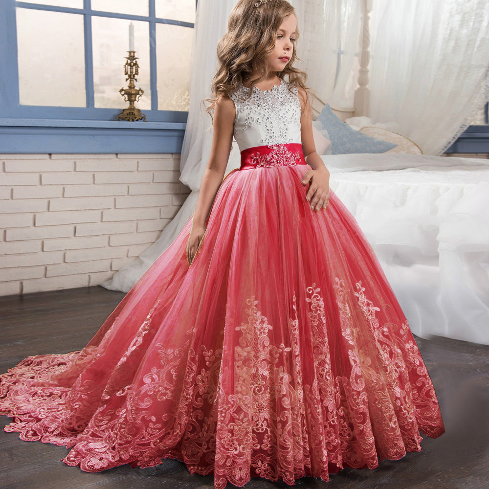 Pink Ball Gown Flower Girl Dresses For Wedding One Shoulder Tiered Skirts  Toddler Pageant Gowns Tulle