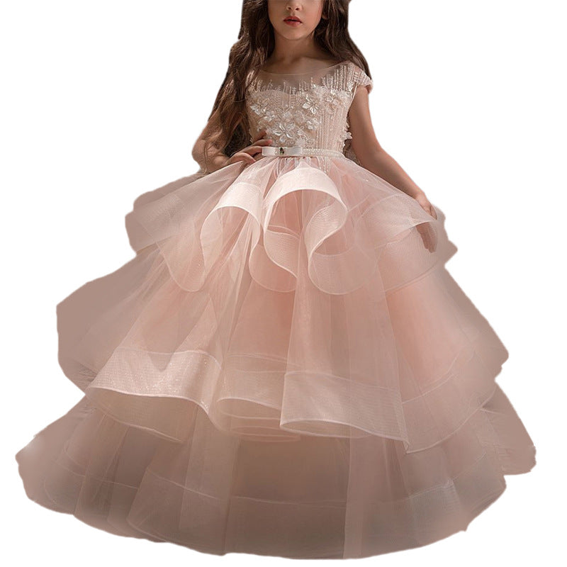 First Communion Long Little Girls Pageant Dresses for Wedding Kids Prom Ball Gown fancy dresses Birthday Dresses