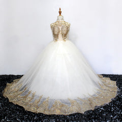 Gold Lace Flower Girls Pageant Dresses for Wedding Long Puffy Prom Tulle Pageant Ball Gown princess girls dress