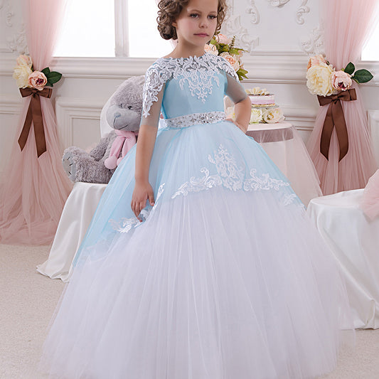 Long First Communion Dresses Flower Girls  Kids Pageant Prom Ball Gowns Birthday Dresses princess dresses