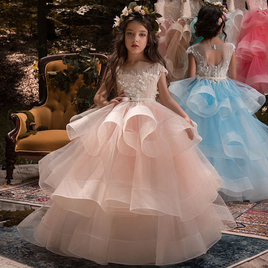 Long Little Girls Pageant Dresses for Wedding Kids First Communion Prom Ball Gown fancy dresses Birthday Dresses