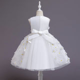 Baby Girls' Ball Gown Princess Dress 3D Flowers with Sash A Line Round Necked Party Dress