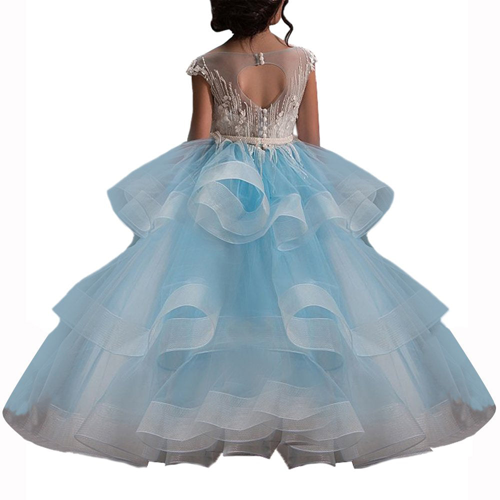 Long Little Girls Pageant Dresses for Wedding Kids First Communion Prom Ball Gown fancy dresses Birthday Dresses