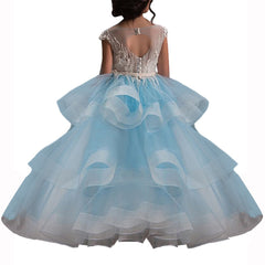 First Communion Long Little Girls Pageant Dresses for Wedding Kids Prom Ball Gown fancy dresses Birthday Dresses