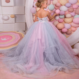 Colorful Party Dress Wedding Girl Holiday Princess Dresses Embroidery Trailing Birthday Ball Gown
