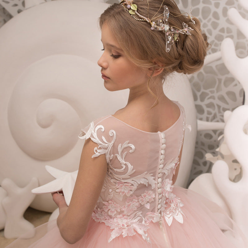 Short Sleeves Burgundy Sequin Wedding Flower Girl Dress Kids Formal Dr –  Flower Girl Dresses