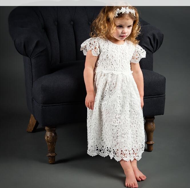 Baby Girl Embroidered Christening Baptism Special Occasion Newborn Long Dress with Bonnet
