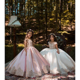 Flower Girl Dresses for Wedding Lace Romper Dresses Long Ball Gowns Princess Dresses Birthday Dresses