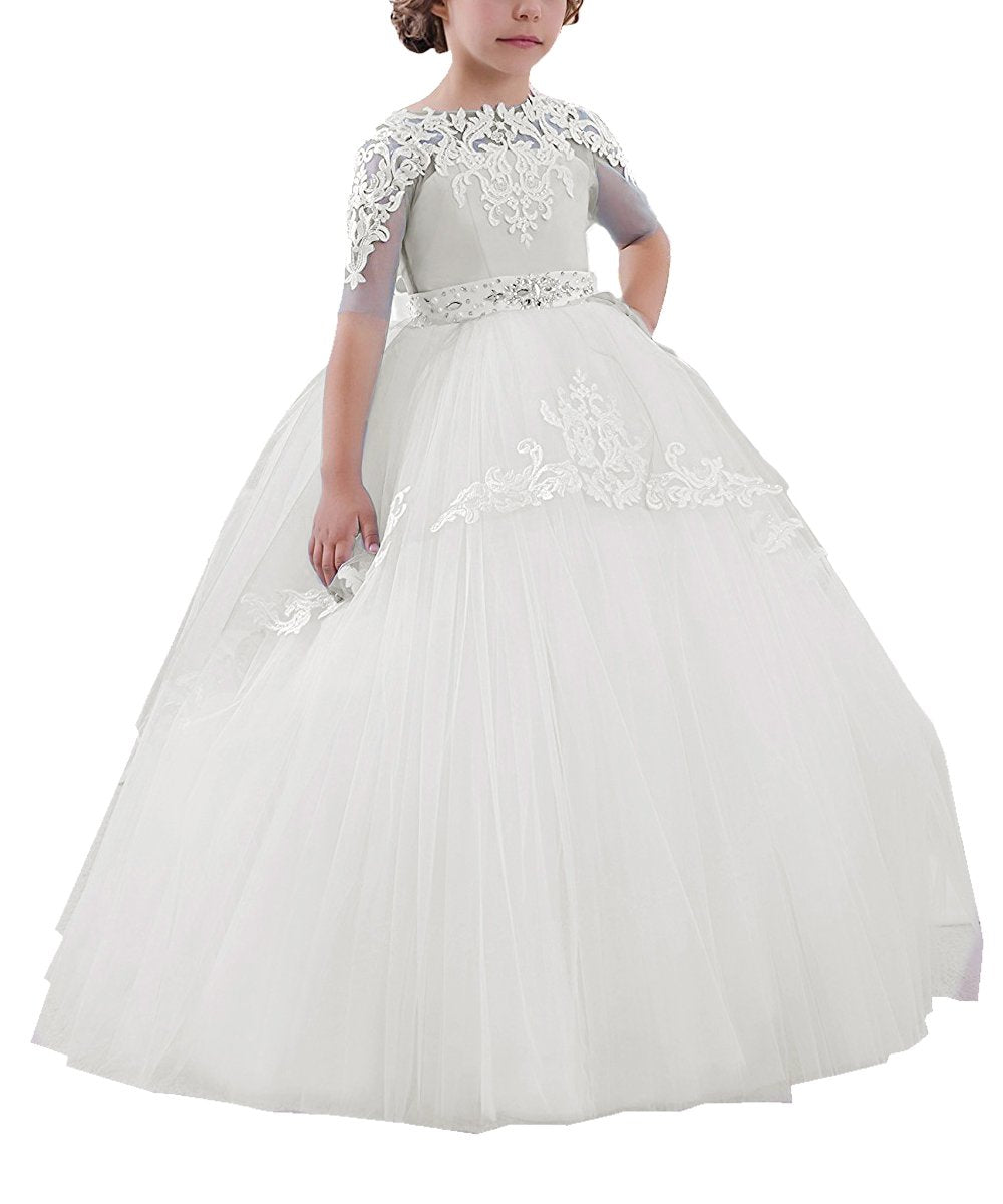 Long First Communion Dresses Flower Girls  Kids Pageant Prom Ball Gowns Birthday Dresses princess dresses