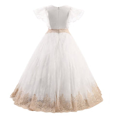 Flower Girl Dresses for Wedding Lace Applique Dresses Long Ball Gowns Princess Dresses