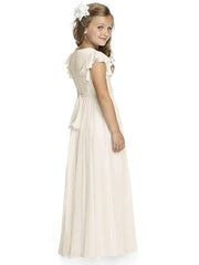 Simple Flower Girl Dresses for Kids Chiffon Princess Dresses Floor Length Softly Flowing