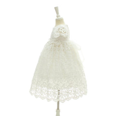 Baby Girl Embroidered Christening Baptism Special Occasion Newborn Long Dress with Bonnet