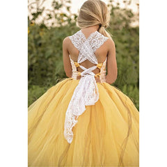 Sunflower Dress Dormal Fress Flower Girl Dress Lace Tulle Pageant Wedding Tutu Dress Romper