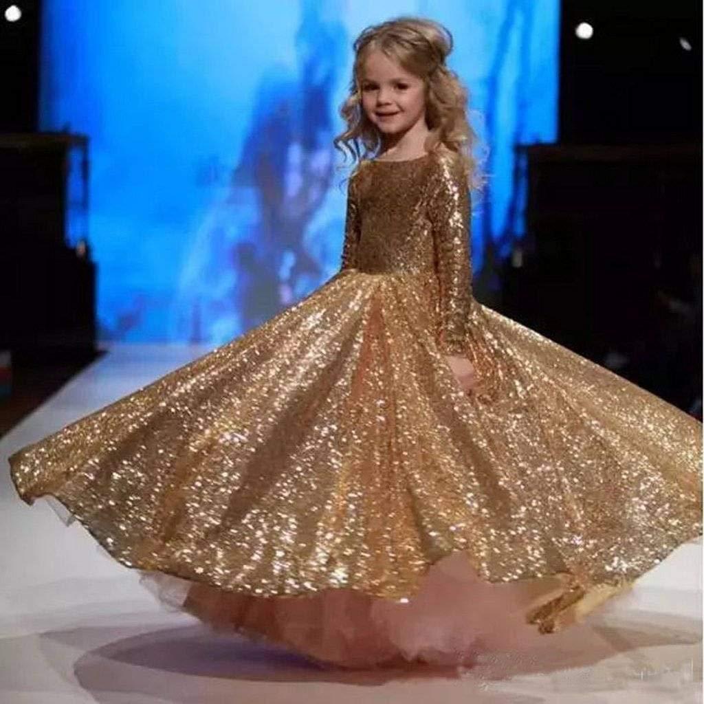 Buy MCieloLunaFlower Girls Dresses for Wedding Satin Tulle Princess Pageant  Dress Kids Pearls Prom Ball Gowns with Bow-Knot Online at desertcartINDIA
