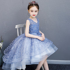 Flower Girl Dresses for Wedding Pageant Sleeveless Birthday Dress Floral Embroidered Embellished Evening Dress