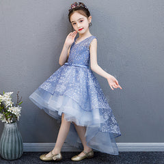 Flower Girl Dresses for Wedding Pageant Sleeveless Birthday Dress Floral Embroidered Embellished Evening Dress