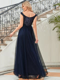 Women's High Waist Tulle & Sequin Sleevless Evening Dress