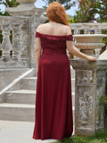 Plus Size Sexy Floor length Fishtail Silhouette Gown Burgundy Evening Dresses