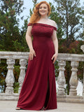 Plus Size Sexy Floor length Fishtail Silhouette Gown Burgundy Evening Dresses