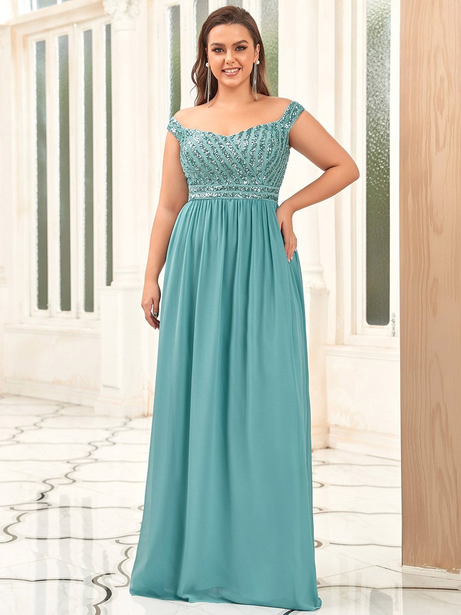 Plus Size Adorable Sweetheart Neckline A-line Gown Evening Dresses