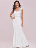 Lace Bodice Cap Sleeve Sweetheart Mermaid Style Wedding Dress
