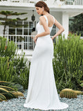 Elegant Sleeveless Square Neckline Mermaid Wedding Dress