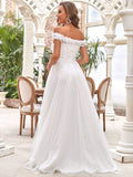 Strapless A-Line Off Shoulders Tulle Gown Wedding Dresses
