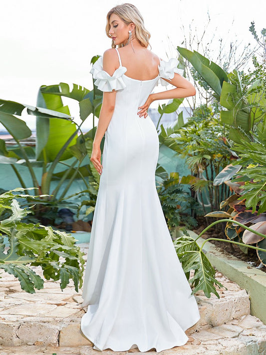 Gorgeous Floor Length Short Sleeves Mermaid Wedding Dresses