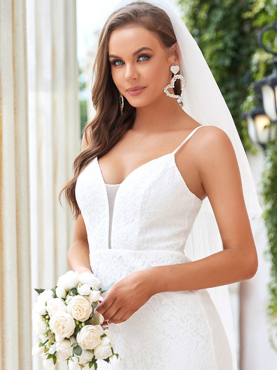 Flattering Sleeveless Floor Length Fishtail Gown Wedding Dresses