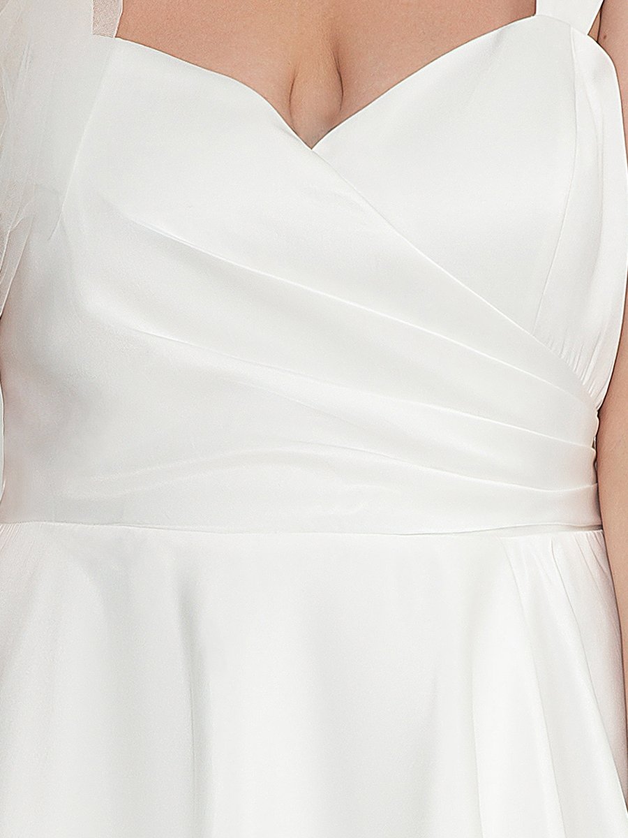 Sleeveless Sweetheart Neck Floor Length Gown Plus Size Wedding Dresses