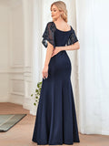 Women's Sexy Maxi Deep V Neck Gown Party Dress with Flare Sleeves