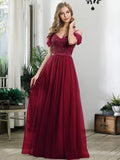 A-Line Slip Dress Sweetheart Neckline Ruffle Sleeve Tulle Bridesmaid Dress Mulit Colors