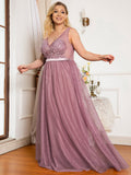 Ladies' A-Line Plus Size Floral Lace Appliques Dress Embroidery Sheer Party Dresses
