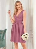 Keen-Length Chiffon Bridesmaid Dresses With V-Neck Party Dress