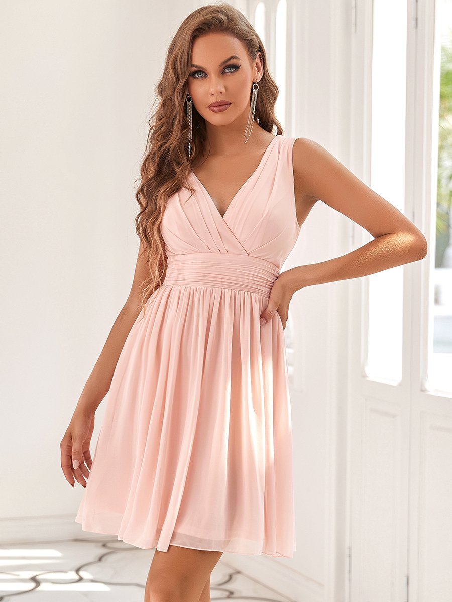 Keen-Length Chiffon Bridesmaid Dresses With V-Neck Party Dress