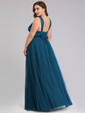 Floor Length Sleeveless Tulle Bridesmaid Dresses Elegant V Necked Plus Size Multi Colors