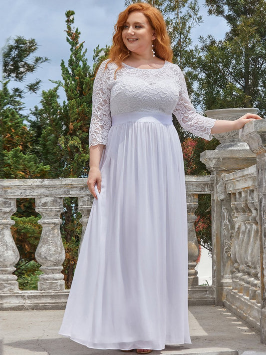 Plus Size Lace Tulle Gown Bridesmaid Dresses with Long Sleeve Evening Dress