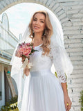 Simple Casual Lace & Chiffon Empire Waist Wedding Dress for Eloping