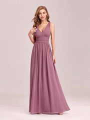 Double V-Neck Elegant Maxi Long Evening Dresses Sleeves Tulle Dress A-Line Party Dresses