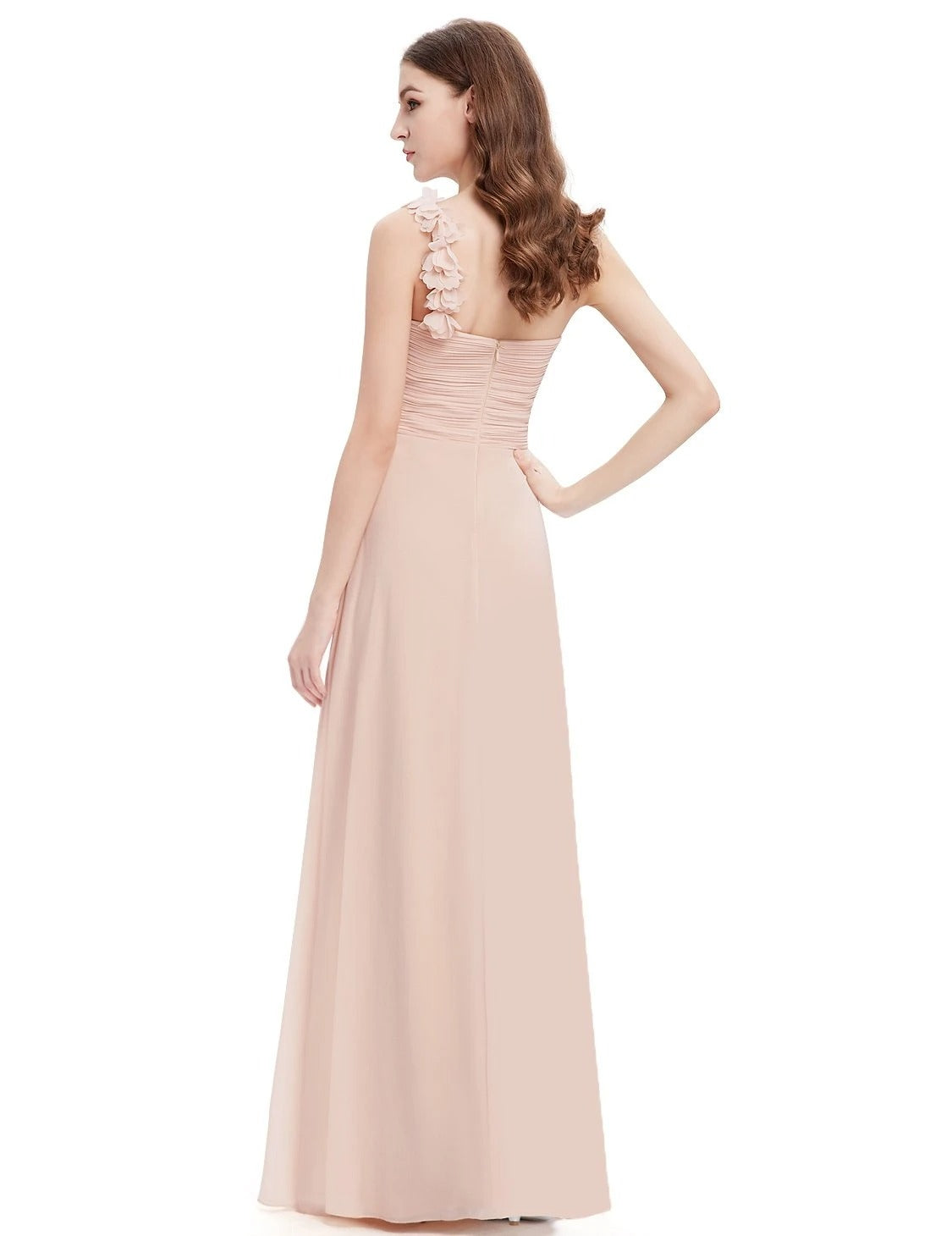 Ladies' Maxi Long One Shoulder Chiffon Bridesmaid Dresses Elegant Party Dress Formal Wear