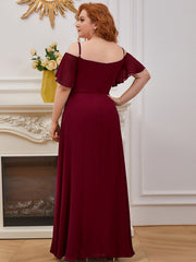 Women's Plain Solid Color Plus Size Gown Chiffon Bridesmaid Dress