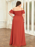 Women's Plain Solid Color Plus Size Gown Chiffon Bridesmaid Dress