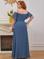 Women's Plain Solid Color Plus Size Gown Chiffon Bridesmaid Dress