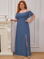 Women's Plain Solid Color Plus Size Gown Chiffon Bridesmaid Dress