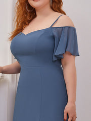 Women's Plain Solid Color Plus Size Gown Chiffon Bridesmaid Dress