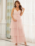 Maternity Dress Sleeveless Layered Tulle Dress for Pregnant Women